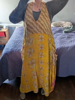 Kantha Bae Sleeveless V-Neck Harmony Maxi Dress